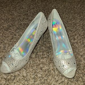 Gray/Silver High Heels 8